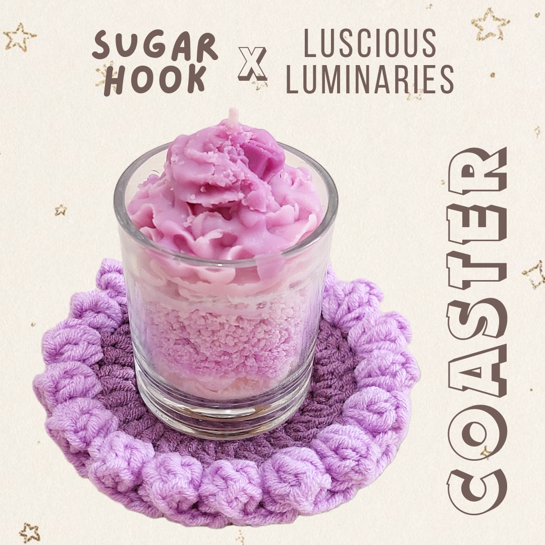 Coaster Crochet Handmade by Sugar Hook | Alas Tatakan Gelas Lilin Rajut