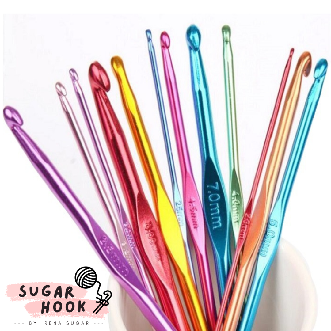 Hakpen Aluminium / Jarum Rajut / Crochet Hook | Sugar Hook @sugarhook.id