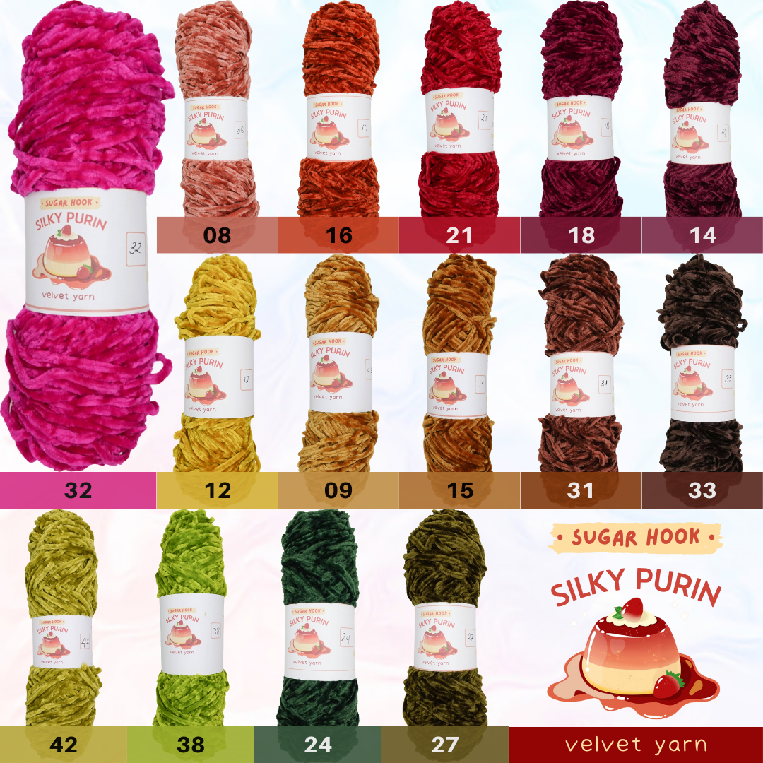 Silky Purin Velvet Yarn Crochet Knitting Benang Rajut Beludru Bludru | Sugar Hook - Image 3