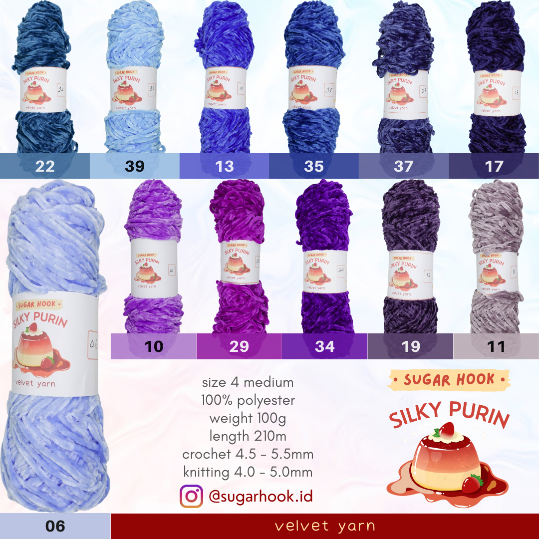 Silky Purin Velvet Yarn Crochet Knitting Benang Rajut Beludru Bludru | Sugar Hook - Image 4